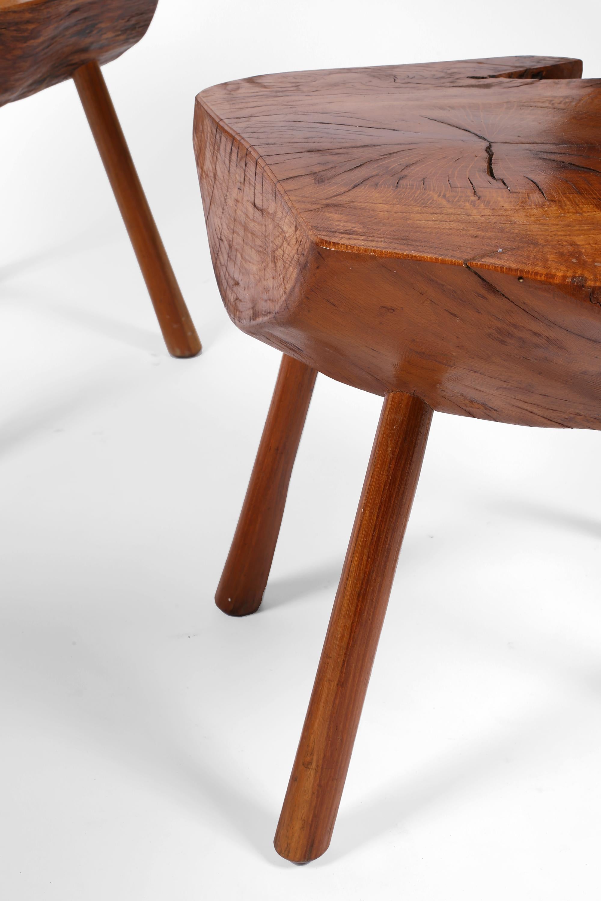 Nakashima Style Organic Free Form Brutalist Wabi Sabi Timber Stühle (20. Jahrhundert) im Angebot