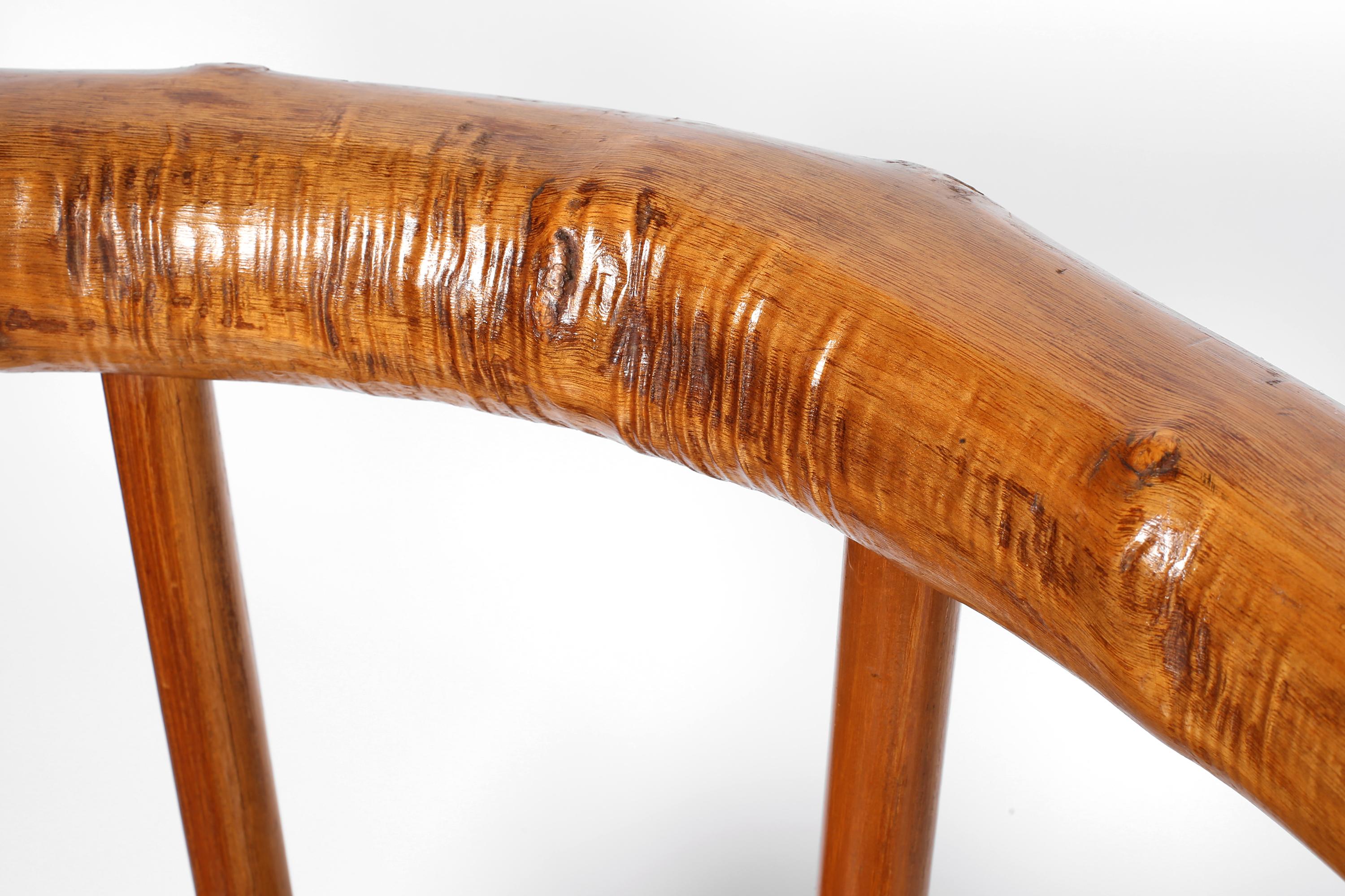Nakashima Style Organic Free Form Brutalist Wabi Sabi Timber Stühle (Ulmenholz) im Angebot