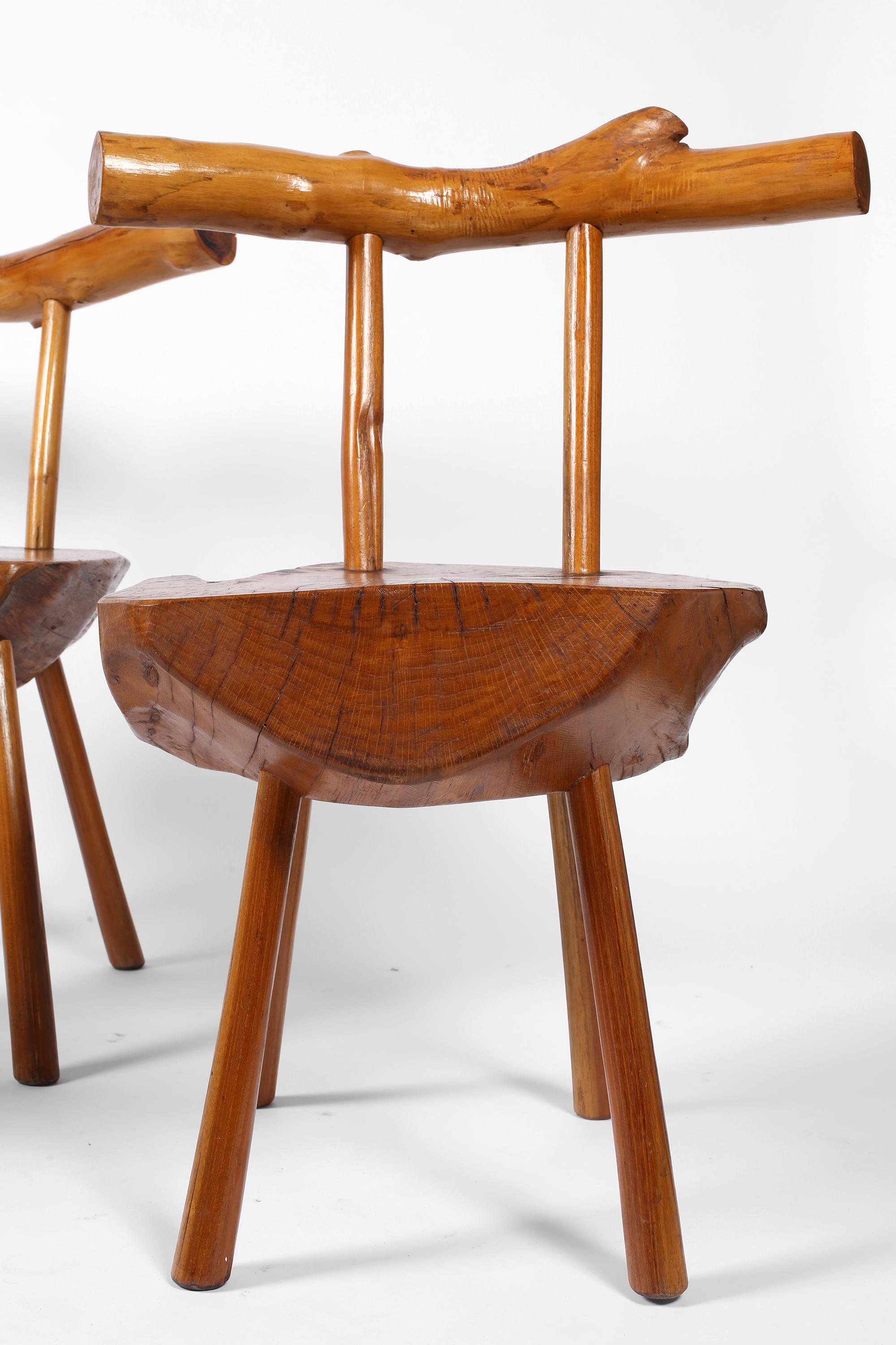 Nakashima Style Organic Free Form Brutalist Wabi Sabi Timber Stühle im Angebot 1
