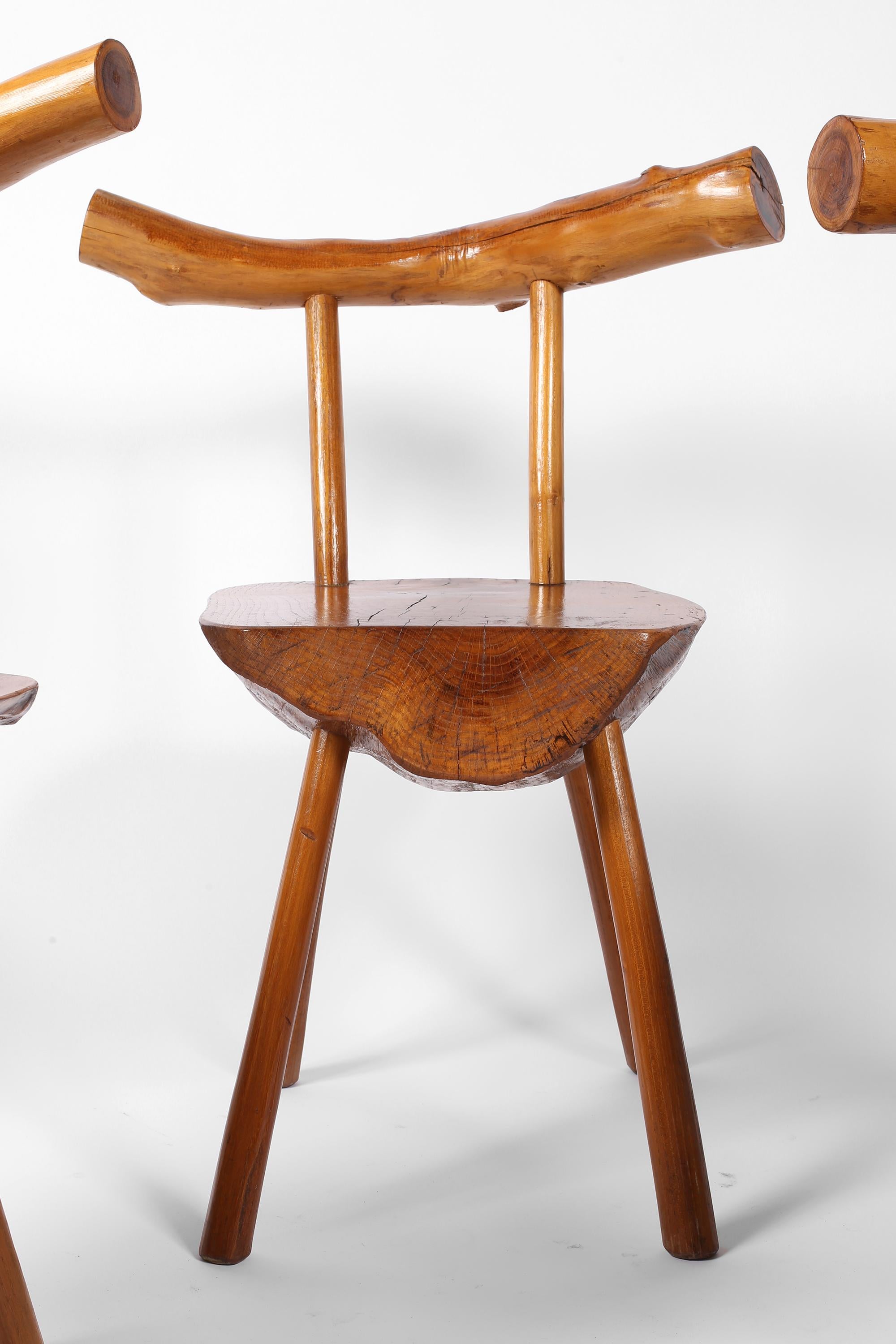 Nakashima Style Organic Free Form Brutalist Wabi Sabi Timber Stühle im Angebot 2