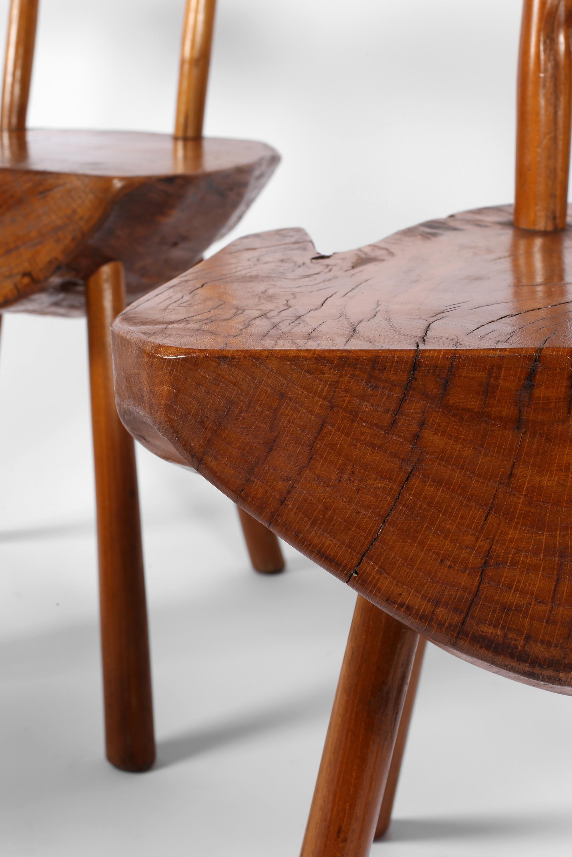 Nakashima Style Organic Free Form Brutalist Wabi Sabi Timber Stühle im Angebot 3