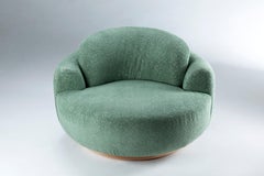 Naked Armchair with Oil Green Fabric