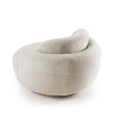 Naked Armchair with Natural Wood Base