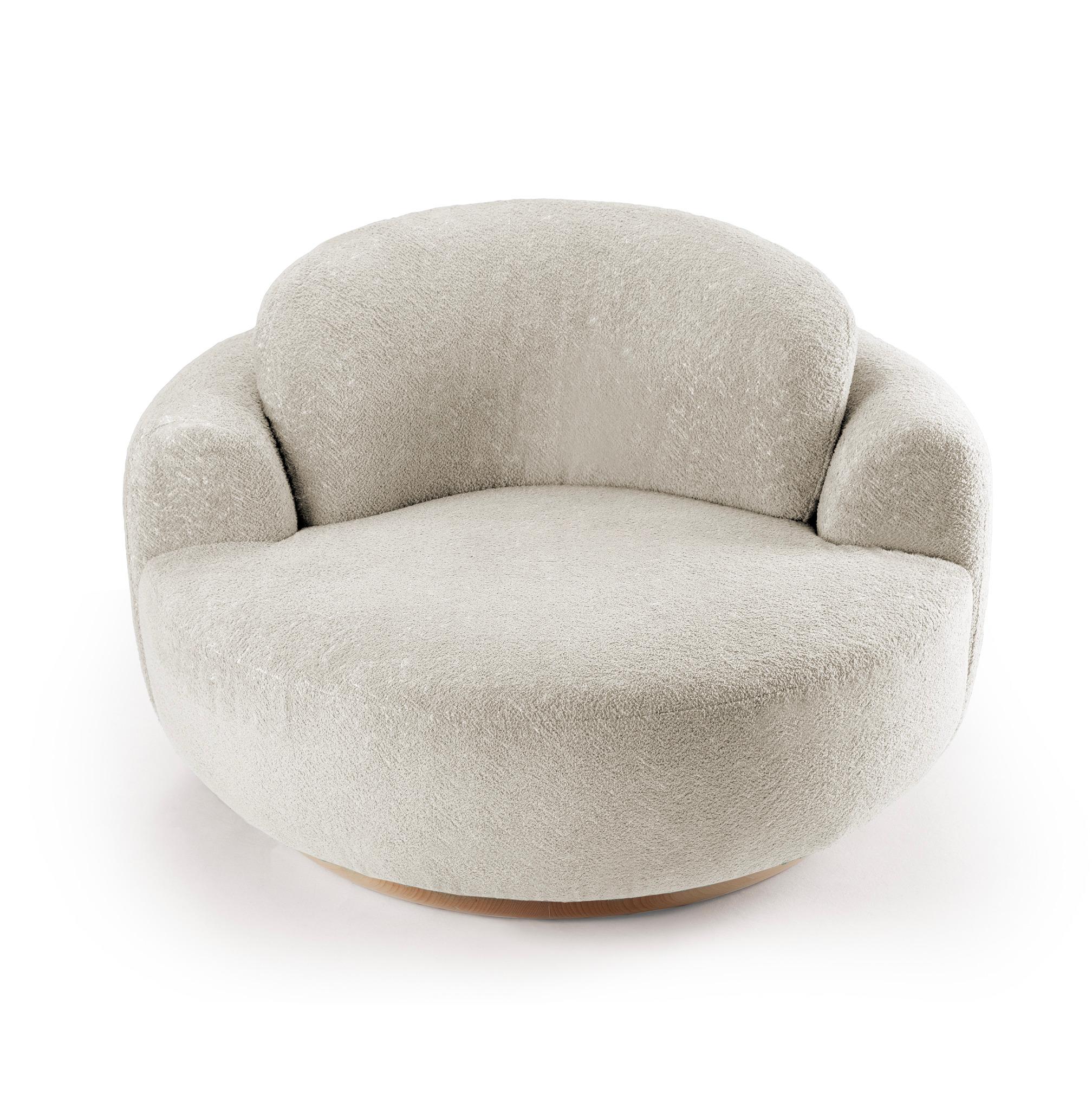 Sillón Desnudo con Base de Madera Natural Moderno de mediados de siglo en venta