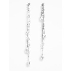 Naked Crystals Asymmetric Earrings in 925 Silver, Zirconia & Crystals by O Sh