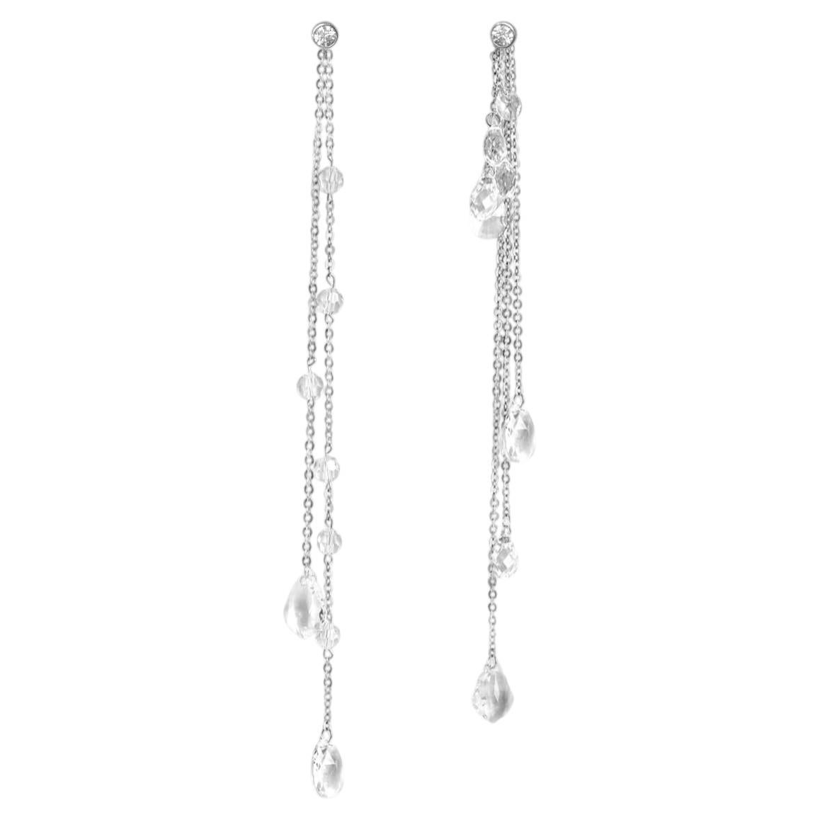 Boucles d'oreilles asymétriques en argent 925, zircon et cristaux par O Sh en vente