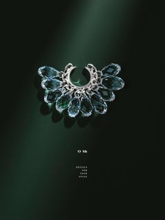 Manchette d'oreille Naked Crystals en argent 925 et cristaux de verre par O Sh