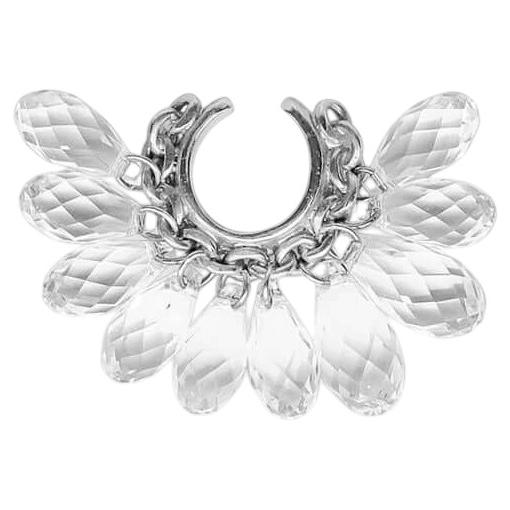 Naked Crystals Ear Cuff in 925 Sterling Silver & Glass Crystals by O Sh For Sale