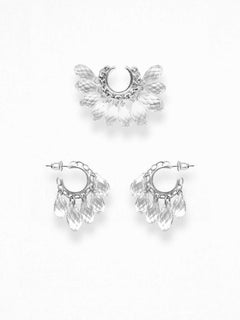 Naked Crystals Ear Set in Sterling Silver, Zirconia, & Glass Crystals by O Sh