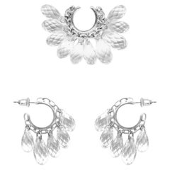 Naked Crystals Ear Set in Sterling Silver, Zirconia, & Glass Crystals by O Sh