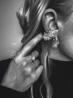 Naked Crystals Mini Hoop Earrings in Silver, Zirconia, & Glass Crystals by O Sh