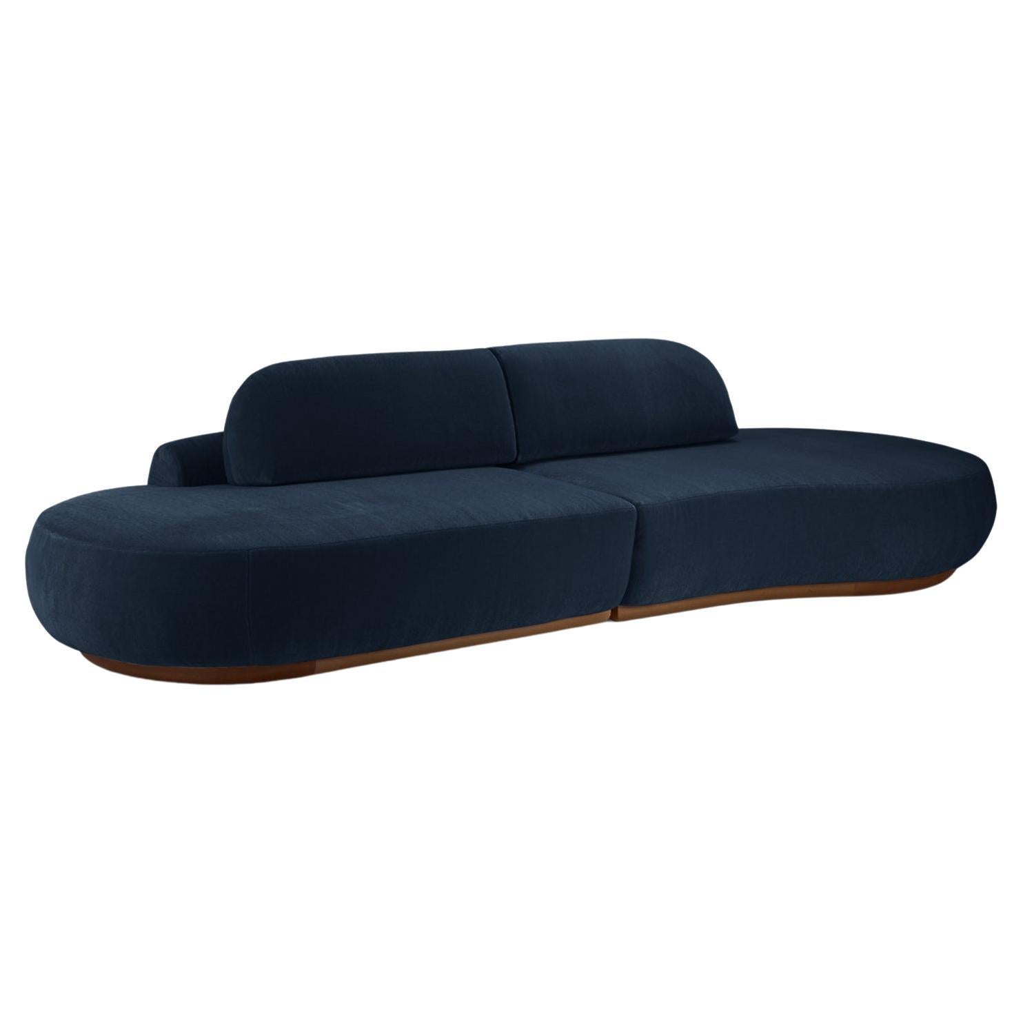 Naked Curved Sectional Sofa mit geschwungener Sektion, 2 Stück mit Buche-Asche-056-1 und Paris Schwarz