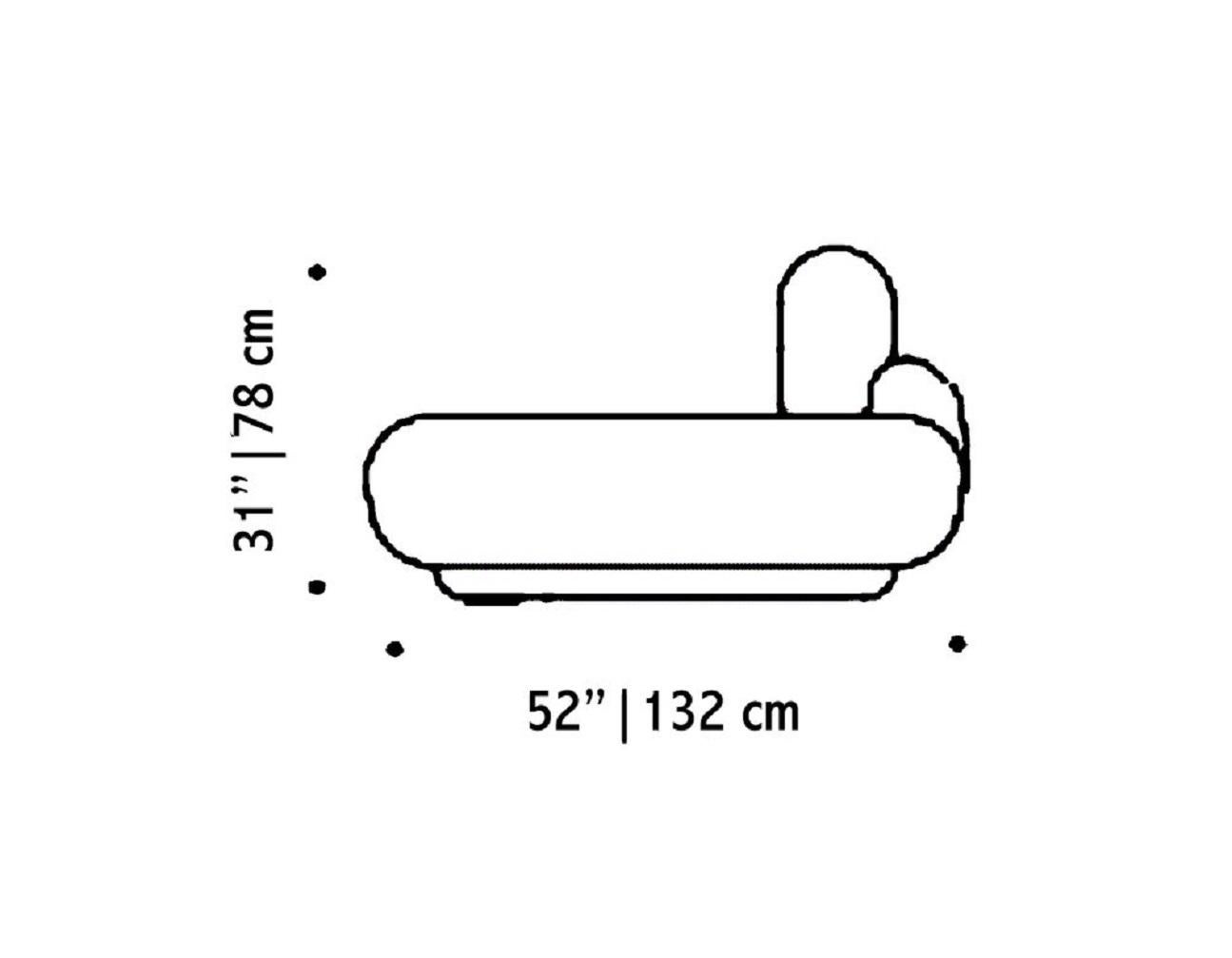 Moderno Divano Naked Curved Sectional, 2 pezzi con Frassino-056-1 e Mattone di Parigi in vendita