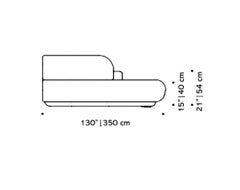 Divano Naked Curved Sectional, 2 pezzi con Frassino-056-5 e Liscio 72