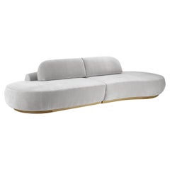 Naked Curved Sectional Sofa, 2 Stück mit Eiche Natur und Aluminium