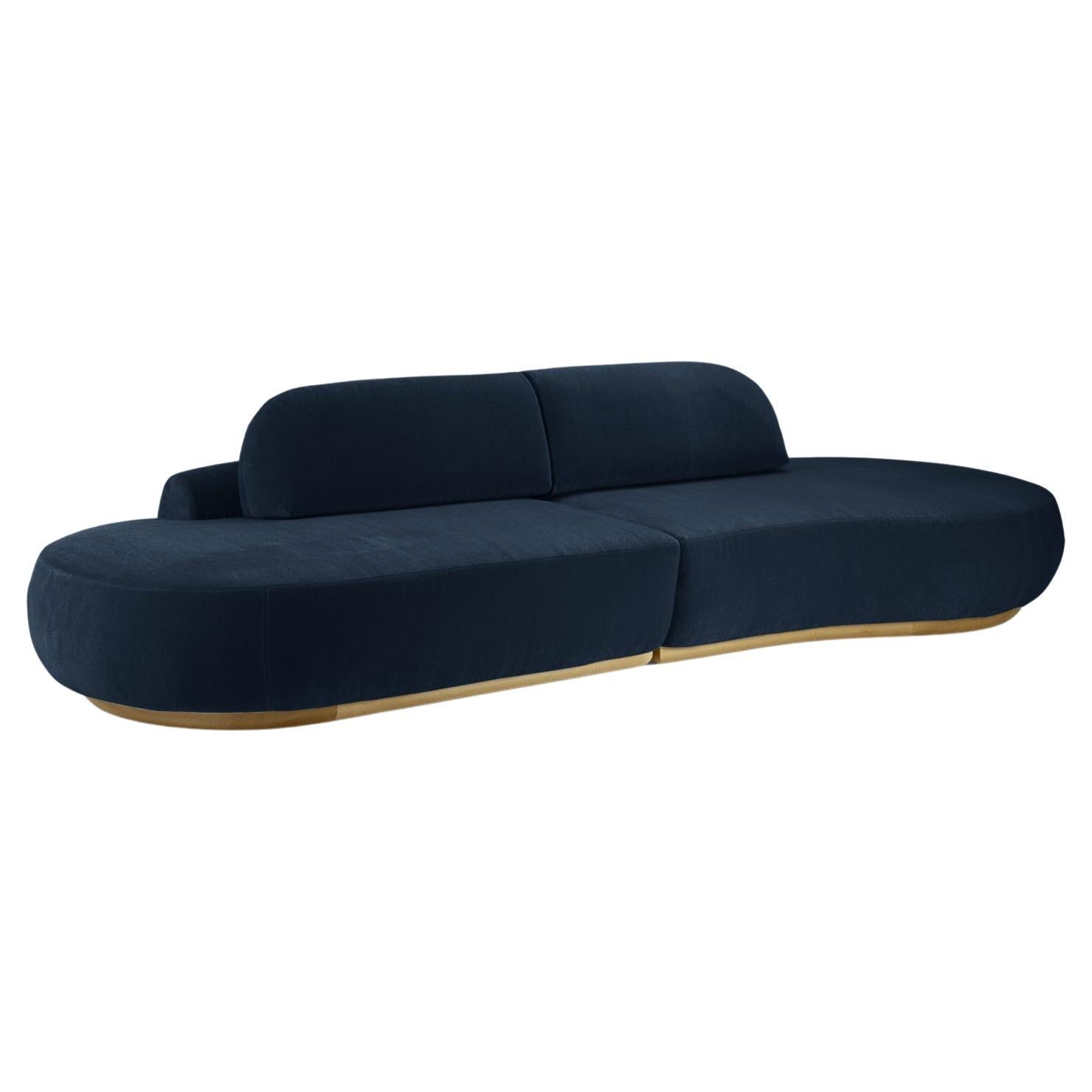 Naked Curved Sectional Sofa, 2 Piece with Natural Oak and Paris Black For Sale