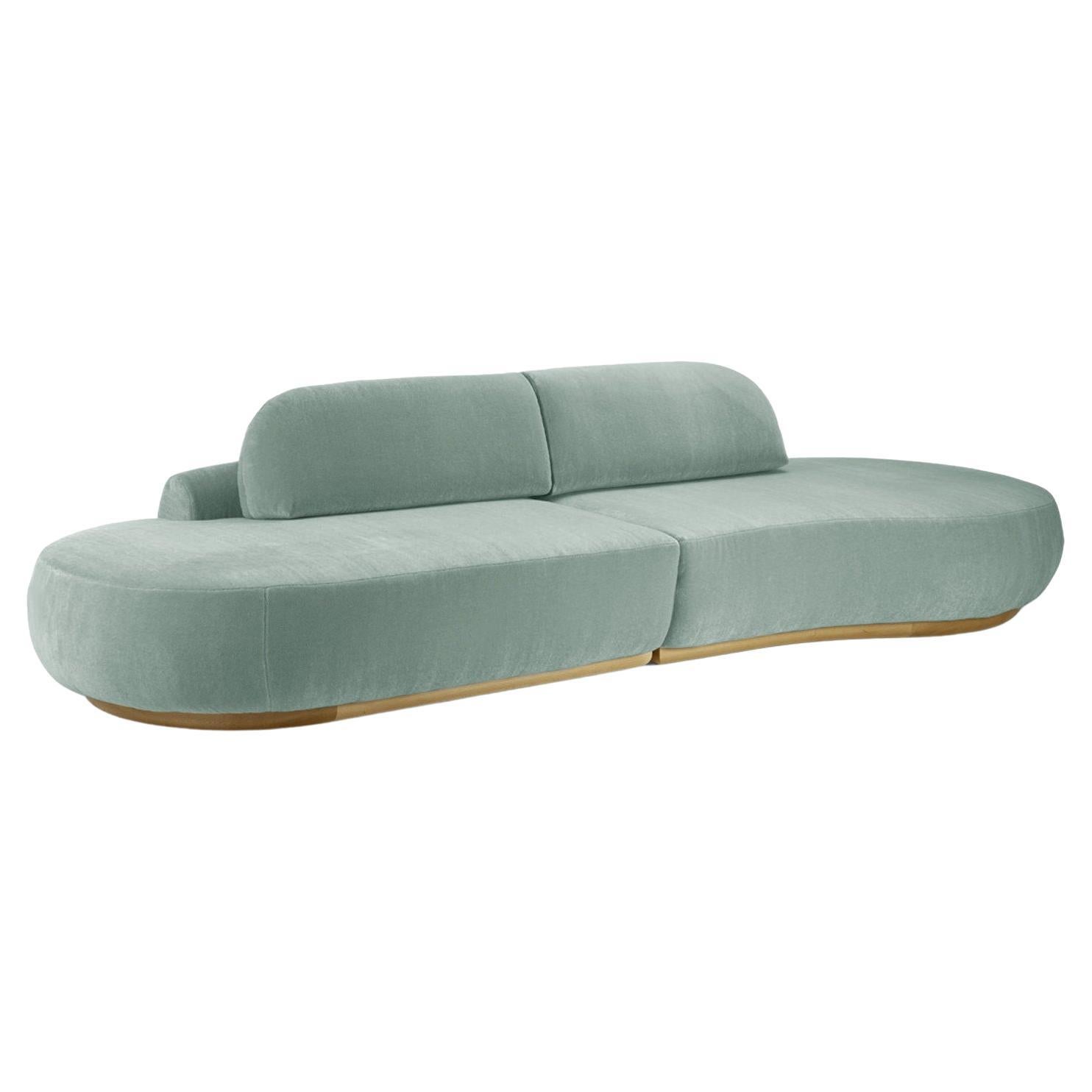 Naked Curved Sectional Sofa, 2 Piece with Natural Oak and Smooth 60 For Sale
