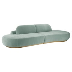 Naked Curved Sectional Sofa, 2 Stück mit Eiche Natur und Rauch 60