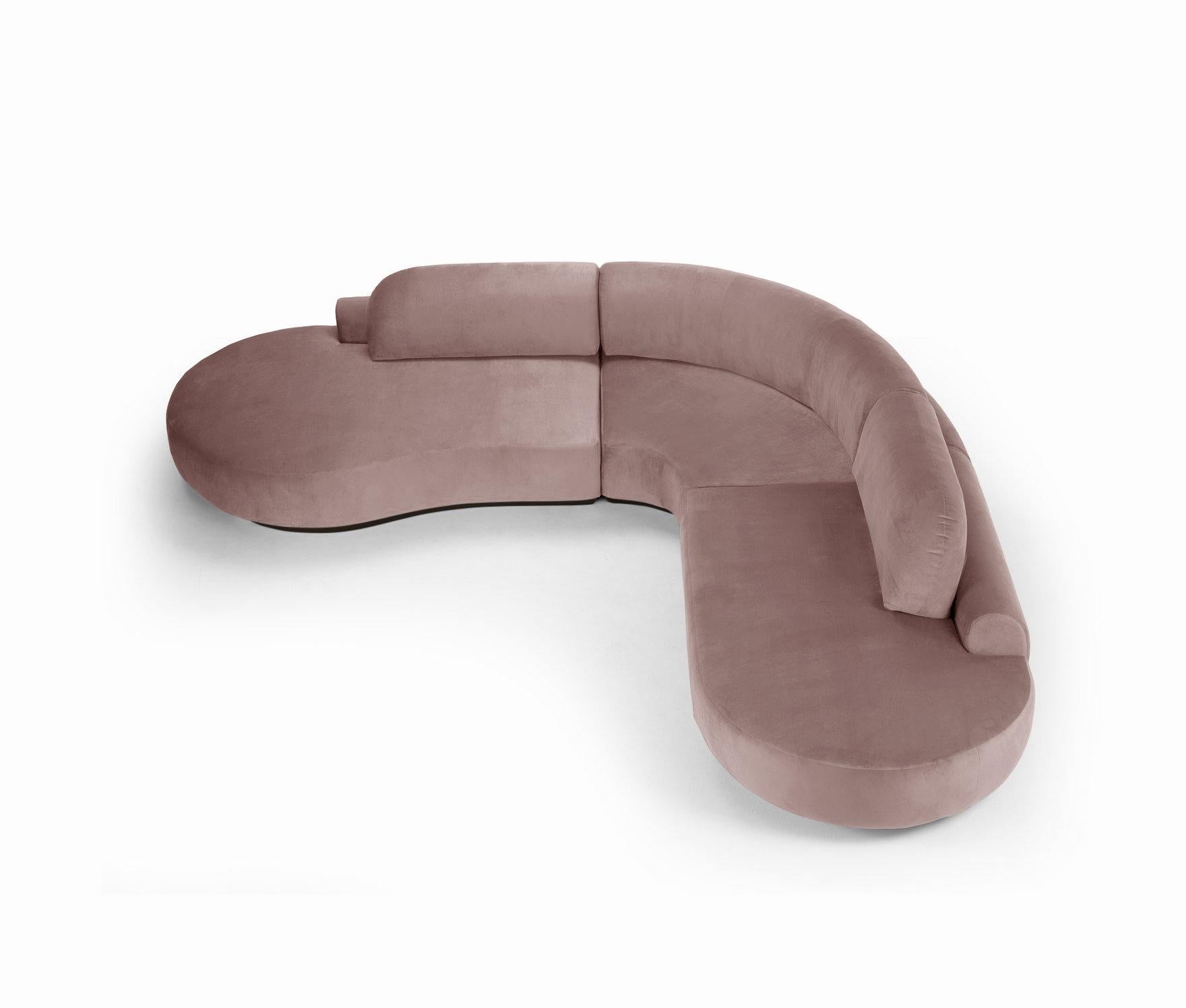 double sided curved sofa