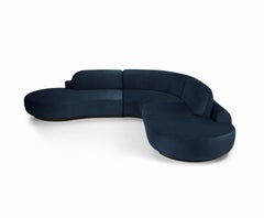 Naked Curved Sectional Sofa mit geschwungener Sektion, 3 Stück mit Buchenschale-056-5 und Paris Schwarz