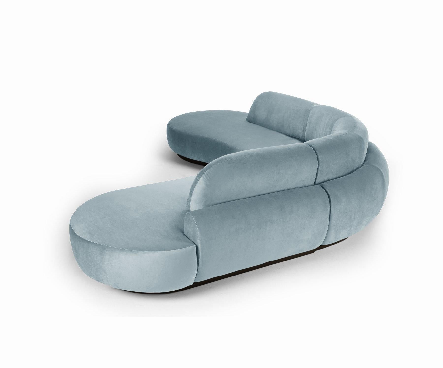 sectional couch with round chaise