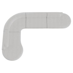 Canapé sectionnel à courbes nues, 4 pièces, en hêtre et aluminium -056-1