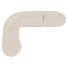 Canapé sectionnel à courbes nues, 4 pièces avec frêne de hêtre-056-1 et bouclette de neige