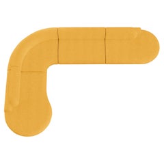 Naked Curved Sectional Sofa, 4 Piece with Beech Ash-056-1 and Corn