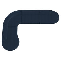 Sofá Seccional Curvo Desnudo, 4 Piezas con Fresno Haya-056-1 y Negro París