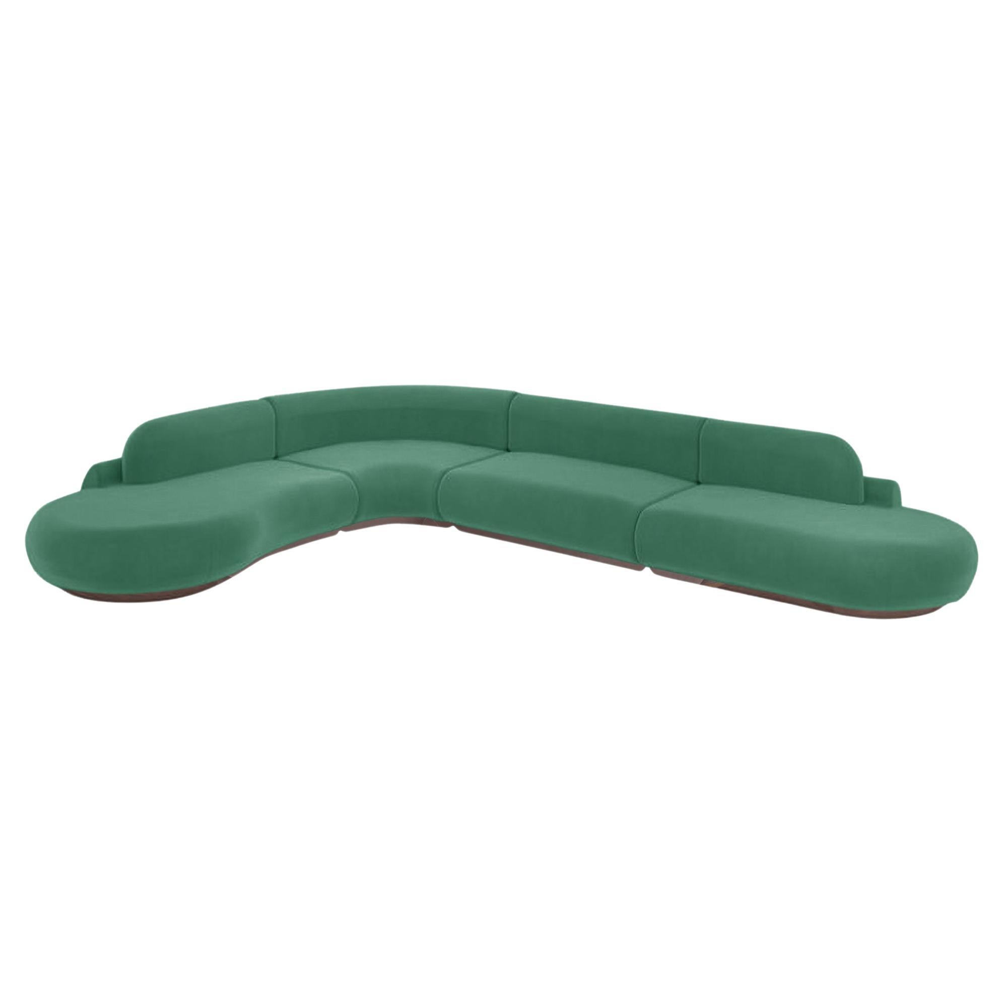 Divano Naked Curved Sectional, 4 pezzi con Beech Ash-056-1 e Paris Greene & Greene