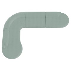 Naked Curved Sectional Sofa, 4teilig, Eschenholz-Asche-056-1 und Rauch 60