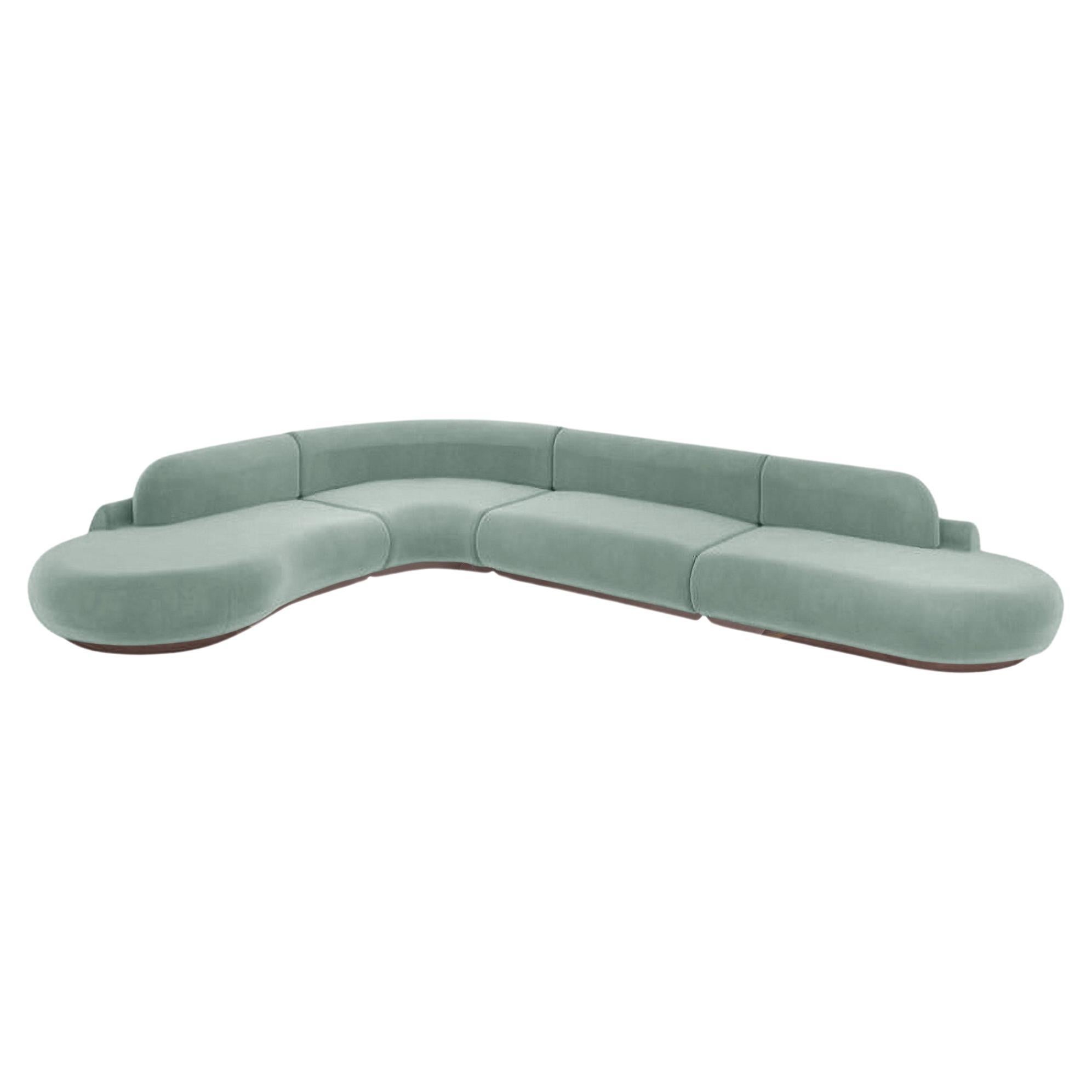 Divano Naked Curved Sectional, 4 pezzi con frassino-056-1 e liscio 60