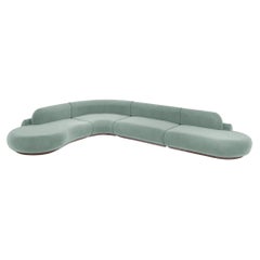 Divano Naked Curved Sectional, 4 pezzi con frassino-056-1 e liscio 60