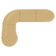 Naked Curved Sectional Sofa, 4 Piece with Beech Ash-056-1 and Vigo Plantain