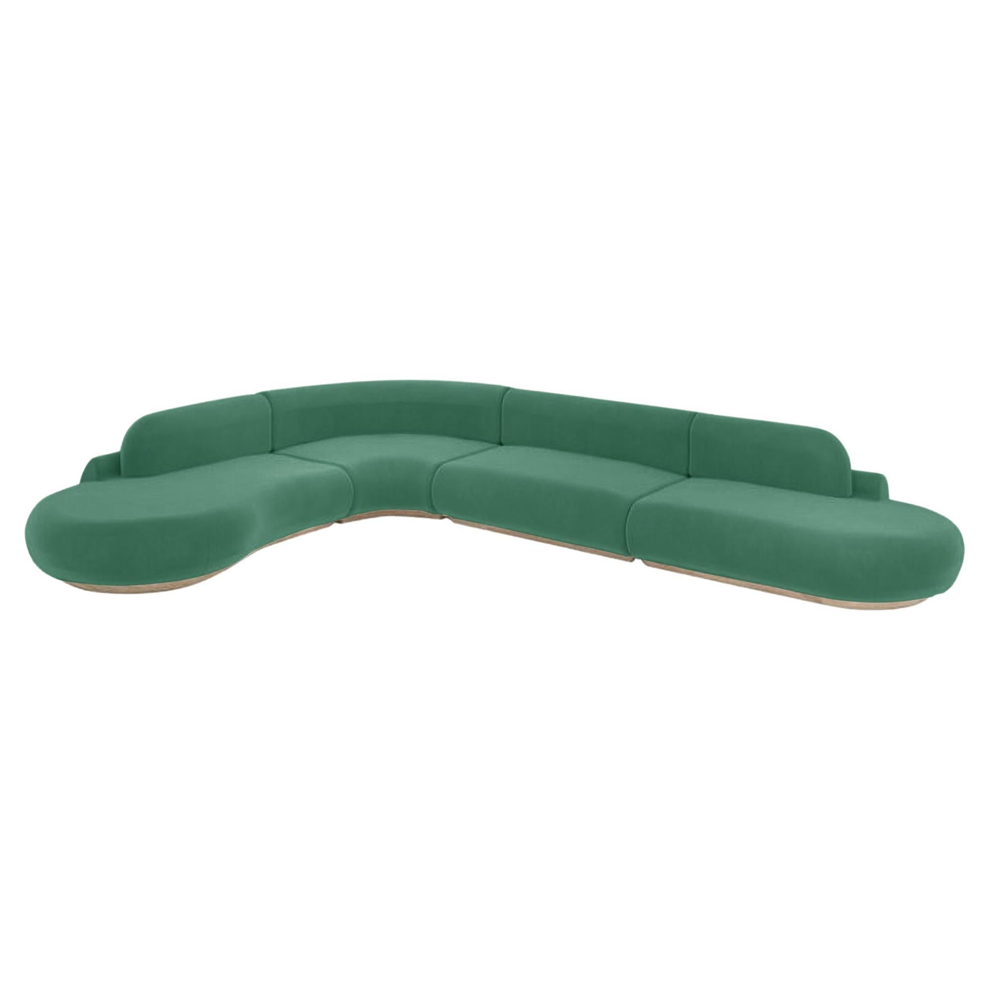 Divano Naked Curved Sectional, 4 pezzi con Oak naturale e Greene & Greene
