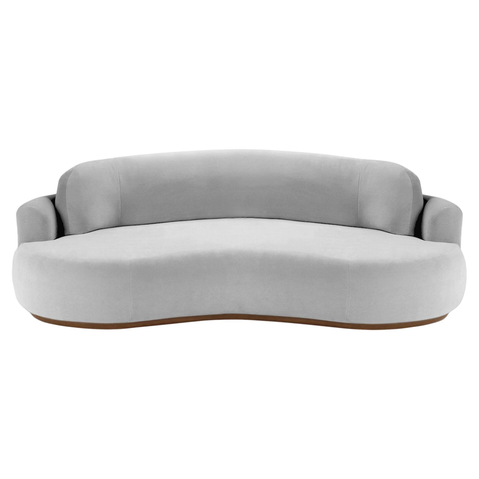 Naked Curved Sofa, Large with Beech Ash-056-1 and Aluminium