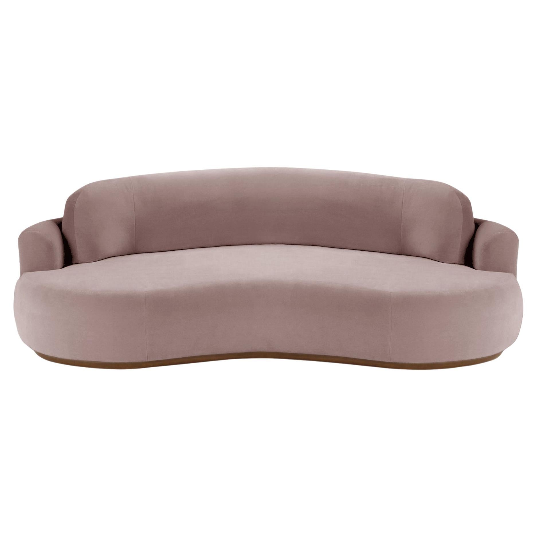 Naked Curved Sofa, Large with Beech Ash-056-1 and Barcelona Lotus