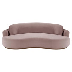 Naked Curved Sofa, Large with Beech Ash-056-1 and Barcelona Lotus
