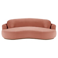 Naked Curved Sofa, Large with Beech Ash-056-1 and Paris Brick