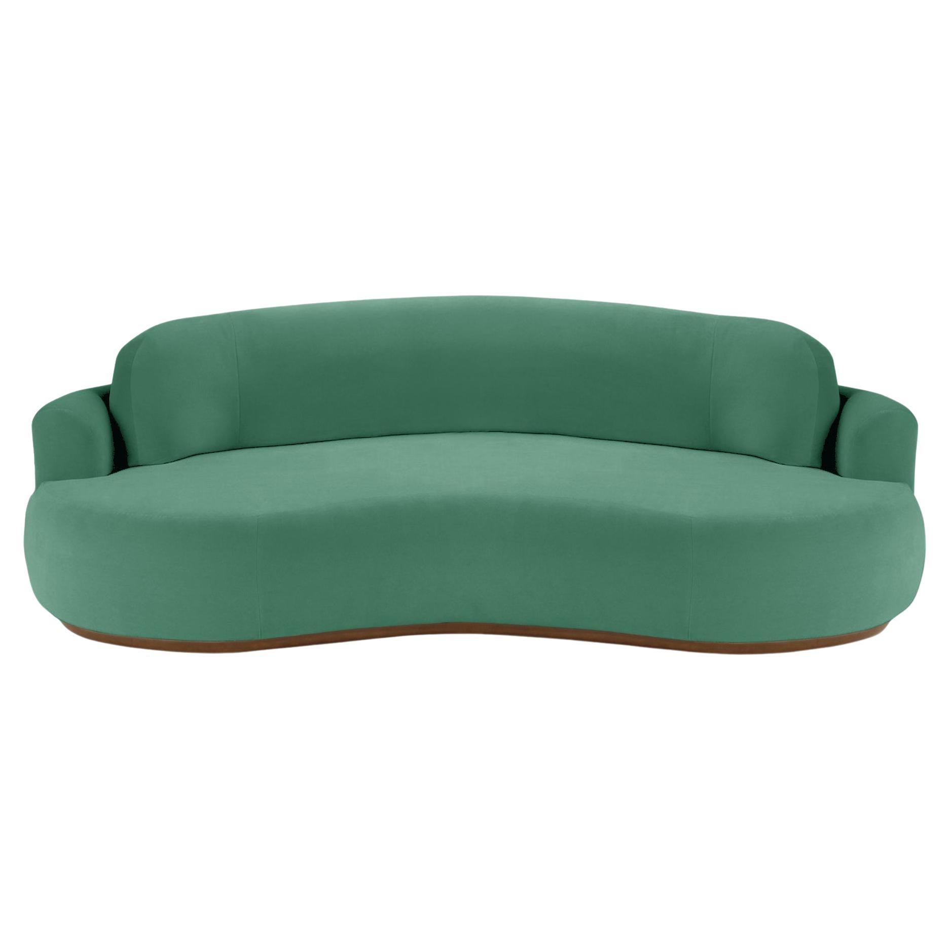Naked Curved Sofa, Large with Beech Ash-056-1 and Paris Green For Sale
