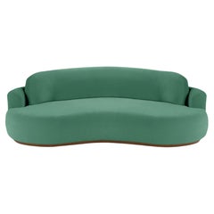 Naked Curved Sofa, Large with Beech Ash-056-1 and Paris Green