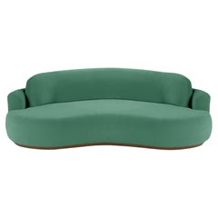 Naked Curved Sofa, Large with Beech Ash-056-1 and Paris Green