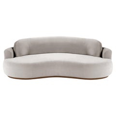 Naked Curved Sofa, Large with Beech Ash-056-1 and Paris Mouse