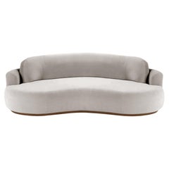 Gebogenes Sofa, groß mit Eschenholz-Asche-056-1 und Pariser Maus