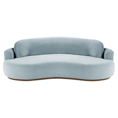 Naked Curved Sofa, Large with Beech Ash-056-1 and Paris Safira