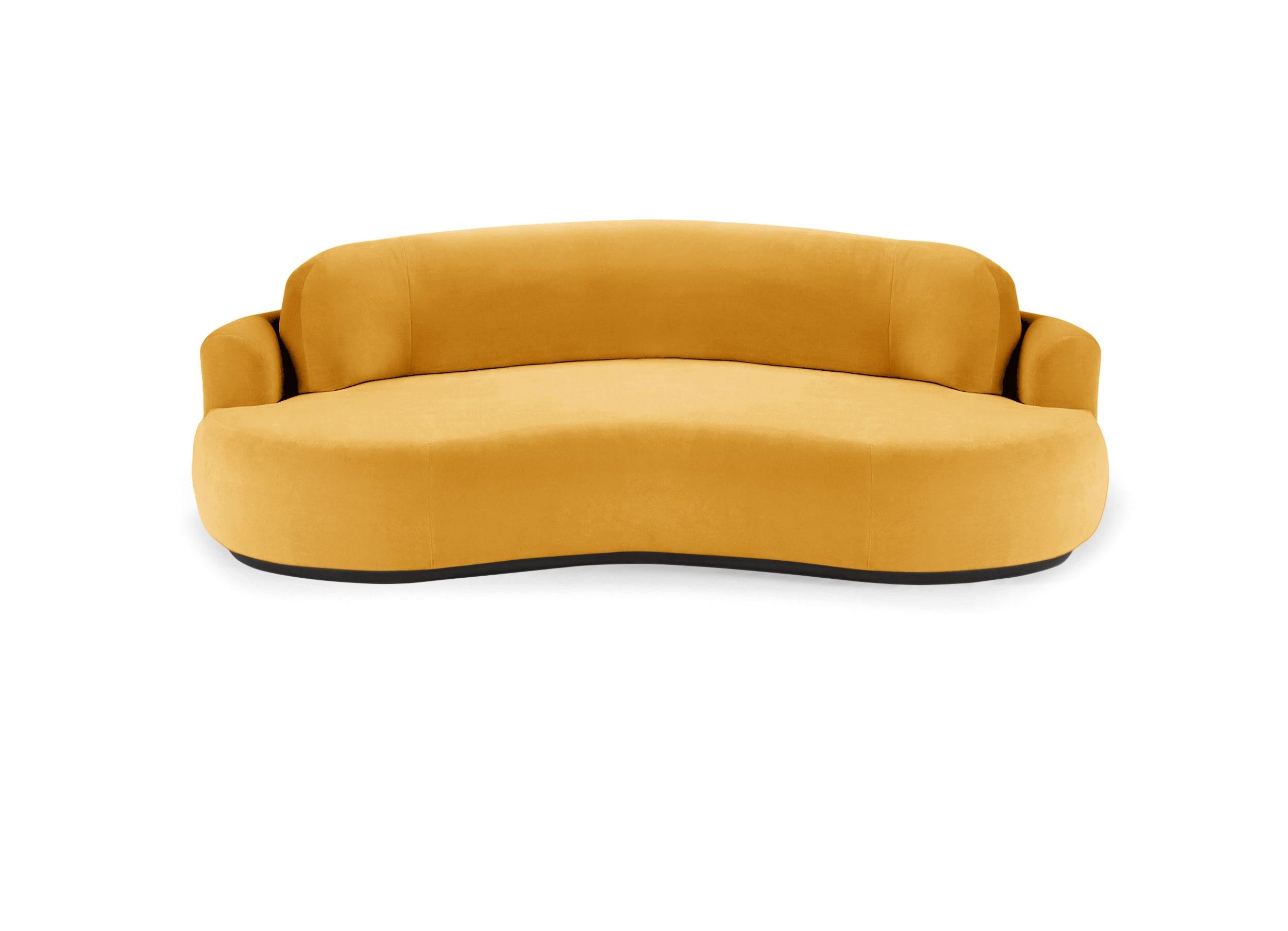 Naked Curved Sofa, Large with Beech Ash-056-5 and Corn