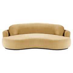 Naked Curved Sofa, Large with Beech Ash-056-5 and Vigo Plantain
