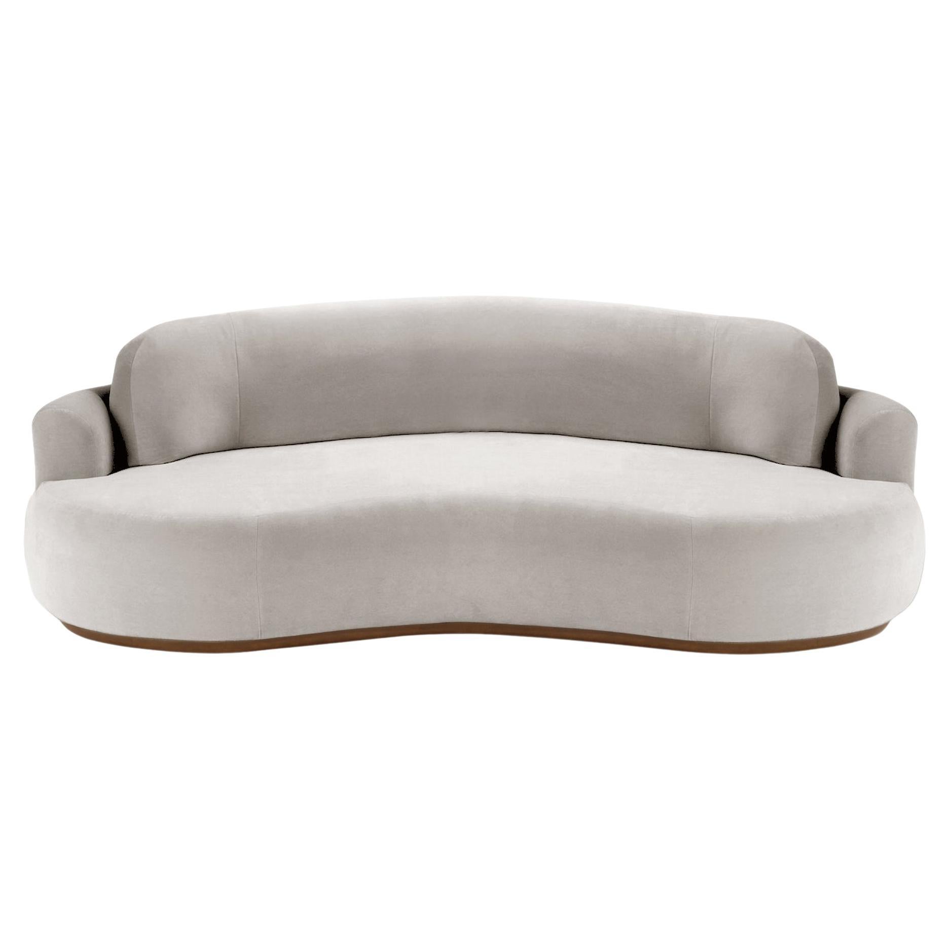 Naked Curved Sofa, Medium with Beech Ash-056-1 and Aluminium