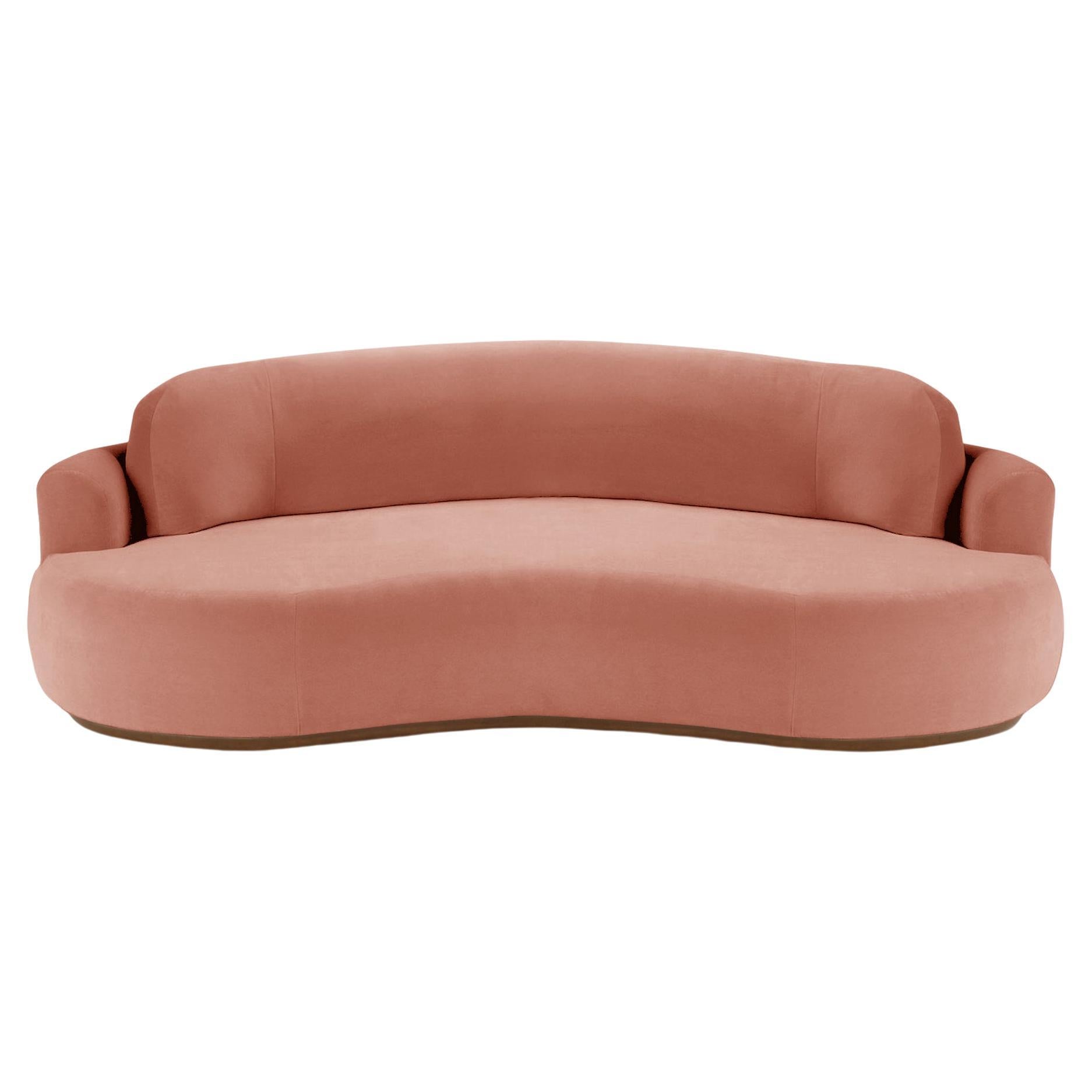 Canapé courbé moyen avec frêne de hêtre-056-1 et brique de Paris en vente