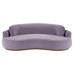 Naked Curved Sofa, Medium with Beech Ash-056-1 and Paris Lavanda